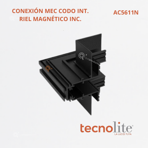 Accesorio Conexión Riel Magnético, Codo Interno Incrustar, Ref AC5611N, Marca Construlita (Bajo Pedido)