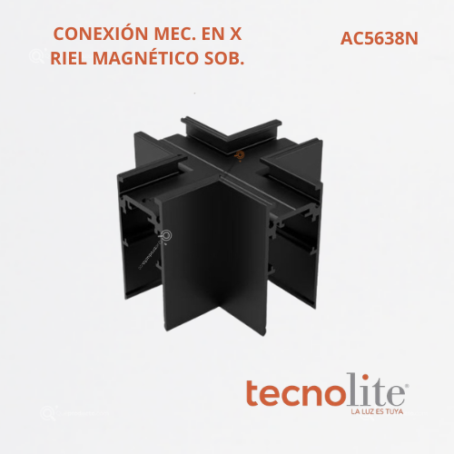 Accesorio Conexión Mecánica Riel Magnético Sobre poner, En X, Ref AC5638N, Marca Construlita (Bajo Pedido)