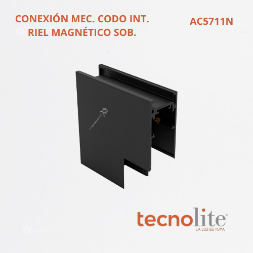 Accesorio Conexión Riel Magnético, Codo Interno Sobre Poner, Ref AC5711N, Marca Construlita (Bajo Pedido)