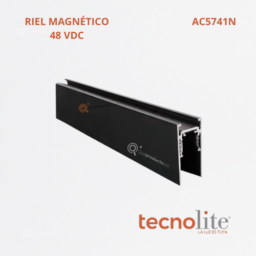Riel Magnético 1m descolgar/sobre poner Negro, 48VCD, Ref AC5741N, Marca Construlita (Bajo Pedido)