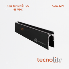 Riel Magnético 2m descolgar/sobre poner Negro, 48VCD, Ref AC5742N, Marca Construlita (Bajo Pedido)