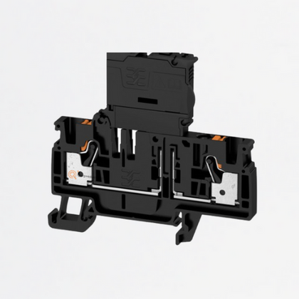 Borne portafusibles, PUSH IN, AFS 4 mm², 36 V, 6.3 A, negro, Ref 2429870000, Marca WeidMüller (O)