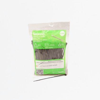 Amarre Dexson T4 Negro (10cmx.25cm)x100 TP, Ref DXN3004N, Marca Dexson (O)