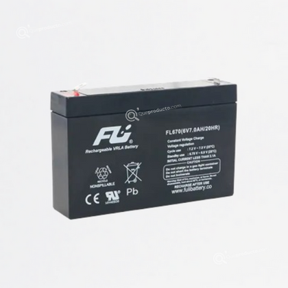 Batería FULI Sellada Libre Mantenimiento, 6V-7Ah, Ref CEBAT-7567, Marca Powest (O)