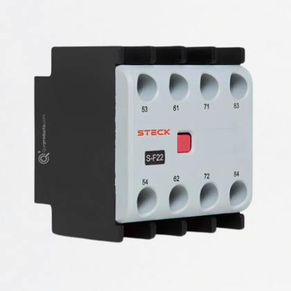 Bloque Contactos Auxiliares 2NA+2NC FRONTAL Para Contactor, Ref SF22, Marca Steck (S)