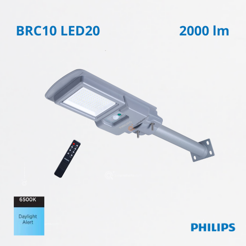 LED Luminaria Alumbrado Pub. Solar BRC010, 6500K, 2000 lm, IP65, Ref 911401827902, Marca Philips (En Stock)