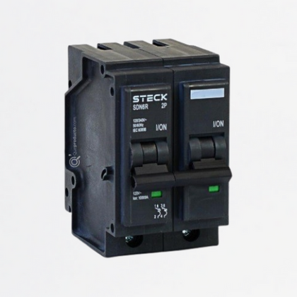 Interruptor Breaker Enchufable 40A 2P, Curva C 10KA 120V/240V, Ref SDN62R40, Marca Steck