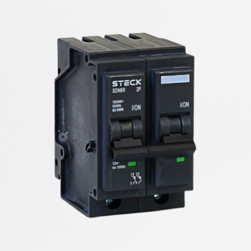 Interruptor Breaker Enchufable 15A 2P, Curva C 10KA 120V/240V, Ref SDN62R15, Marca Steck (Bajo Pedido)