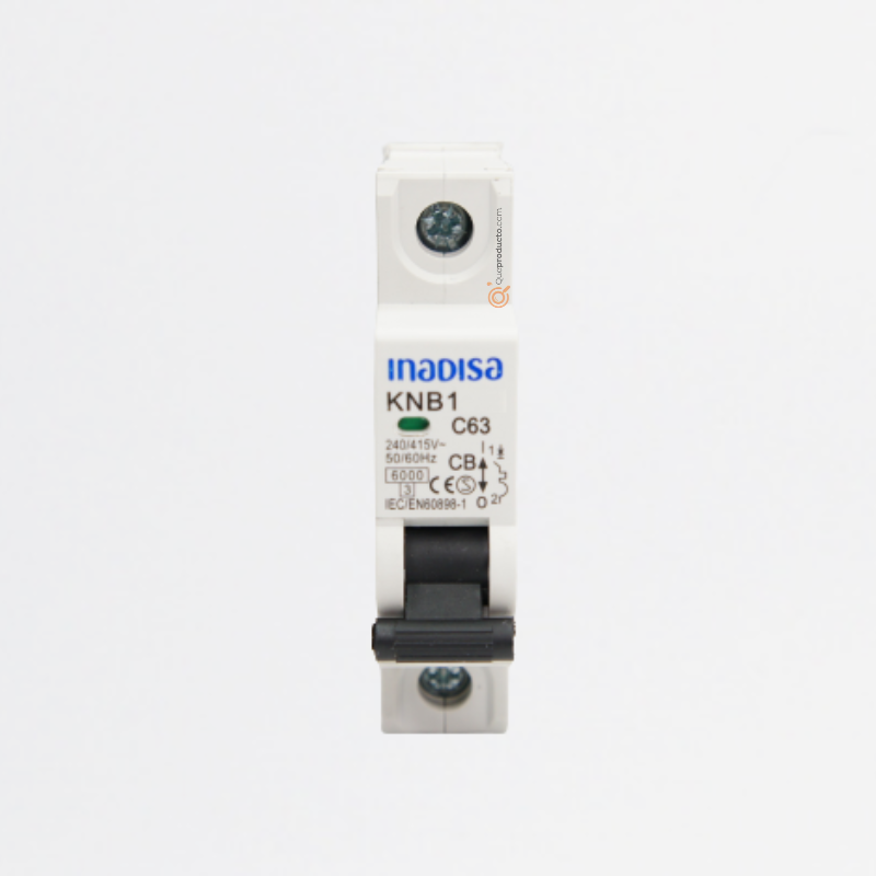 Interruptor Breaker R. DIN 50A 1P, 120-240VAc, Curva C 6kA, Ref I1P502AD, Marca Inadisa (En Stock)