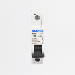 Interruptor Breaker R. DIN MCB 63A 1P, 500VDc, Curva C 4.5kA, Ref I1P635CD, Marca Inadisa (Bajo Pedido)