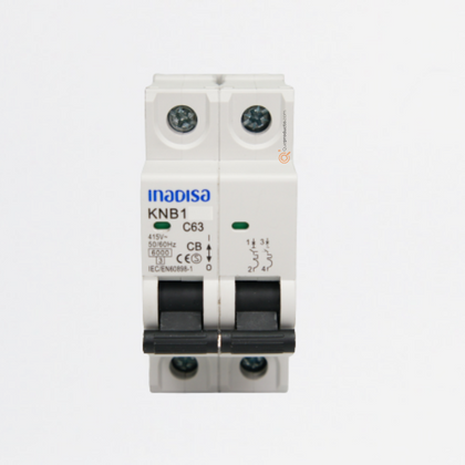 Interruptor Breaker R. DIN 32A 2P, 120-240VAc, Curva C 6kA, Ref I2P322AD, Marca Inadisa (S)