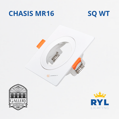Chasis Bala MR16, Cuadrada Blanca, Máx 12w ABS, Ref YFDWPCUWT, Marca Royal Lighting (En Stock)