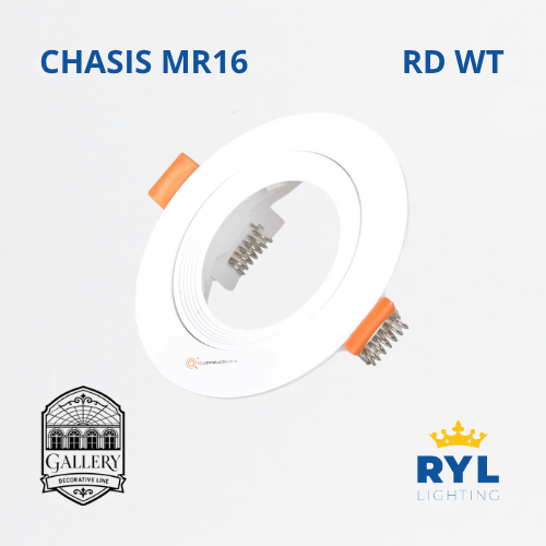 Chasis Bala MR16, Circular Blanca, Máx 12w ABS, Ref YFDWPCIWT, Marca Royal Lighting (En Stock)
