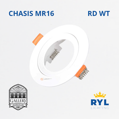 Chasis Bala MR16, Circular Blanca, Máx 12w ABS, Ref YFDWPCIWT, Marca Royal Lighting (En Stock)