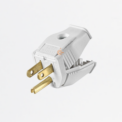 Clavija Tipo Bisagra Blanca, 15A 125 V, Nema 5-15 P, Ref 3W101-0WH, Marca Leviton