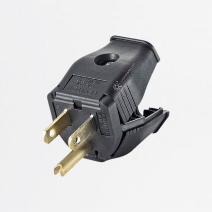 Clavija Tipo Bisagra Negra, 15A 125 V, Nema 5-15 P, Ref 3W101-00E, Marca Leviton