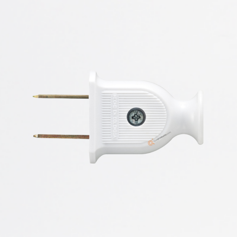 Clavija Plana Polarizada 20A Blanca, 240V, Ref 00192P, Marca EXE (S)