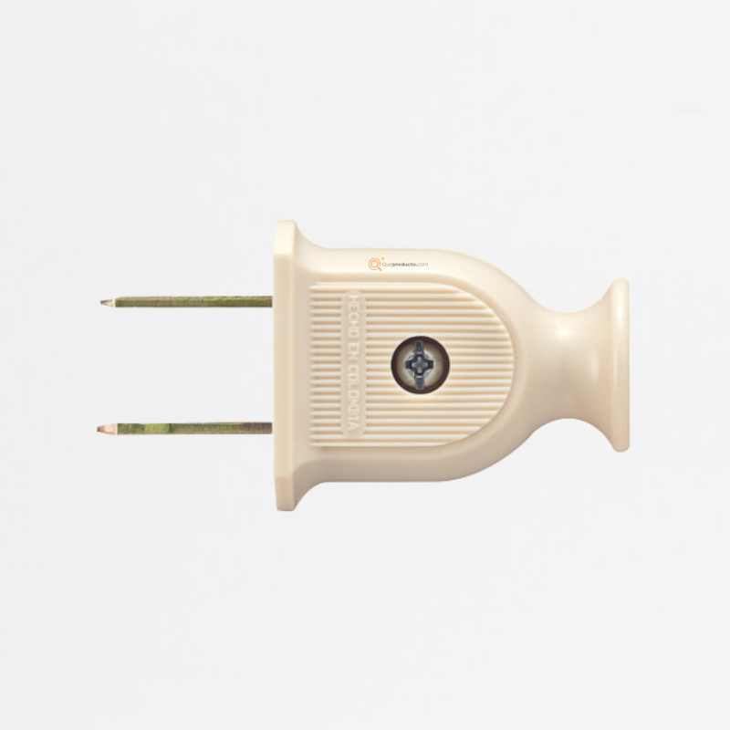 Clavija Plana Polarizada 20A Marfil, 240V, Ref 0092P, Marca EXE (S)