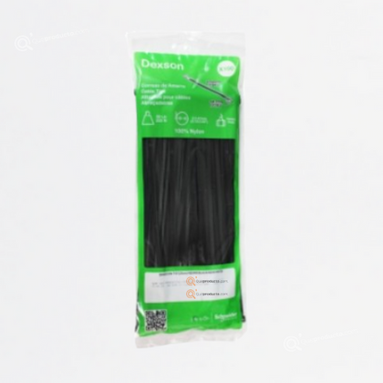 Amarre Dexson T12 Negro (30cmx0.48cm)x100 TP, Ref DXN3012N, Marca Dexson (S)