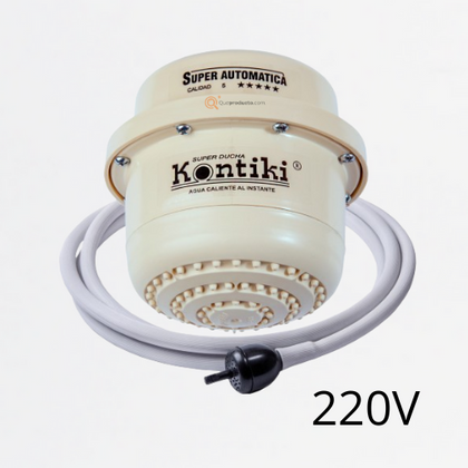 Ducha Eléctrica Tradicional, 16A, Automática con Manguera, IP44, 220 V, Ref K-097, Marca Kontiki (O)
