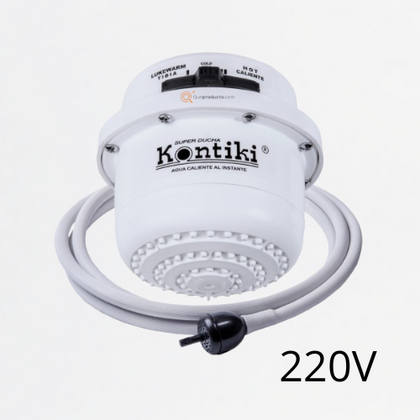 Ducha Eléctrica Tradicional, 23A, Selec. Manual 3 Temp, Manguera, 220 V, Ref K-089, Marca Kontiki