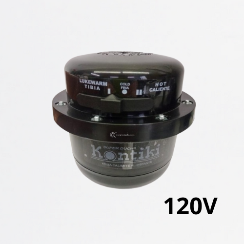 Ducha Eléctrica Tradicional Negra, 33A, Selec 3 Temp, IP44, 120 V, Ref K-102N, Marca Kontiki (S)