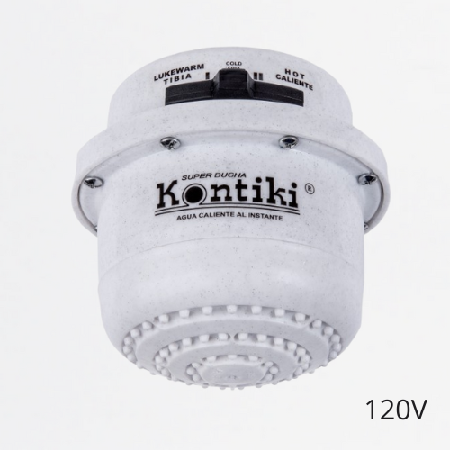 Ducha Eléctrica Tradicional, 33A, Selector Manual 3 Temp, IP44, 120 V, Ref K-102, Marca Kontiki (S)