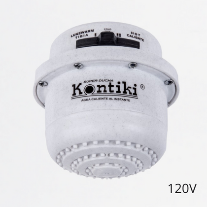 Ducha Eléctrica Tradicional, 33A, Selector Manual 3 Temp, IP44, 120 V, Ref K-102, Marca Kontiki