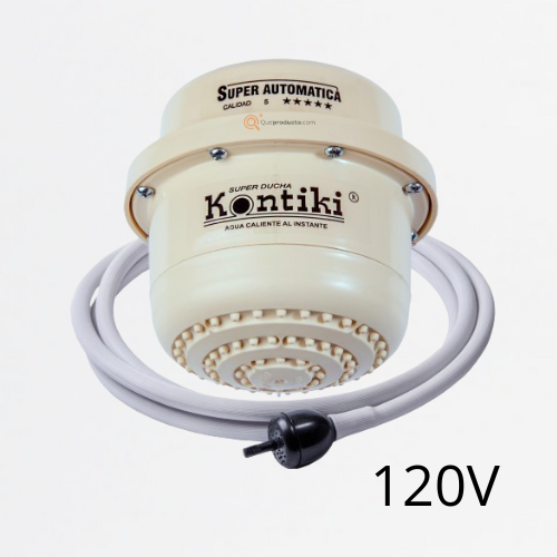 Ducha Eléctrica Tradicional, 33A, Automática con Manguera, IP44, 120 V, Ref K-106, Marca Kontiki (O)