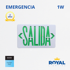 LED Señalizador de emergencia salida 1W, 100-240V, Ref S1, Marca Royal Lighting (En Stock) X1 Punto