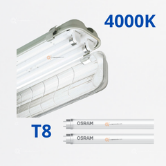 LED Luminaria Herm. 36W 2x18 T8 1E, 4000K, APROX 3000 lm, 100-277V, Ref ENSALED18 Ledvance-Osram (Bajo Pedido)