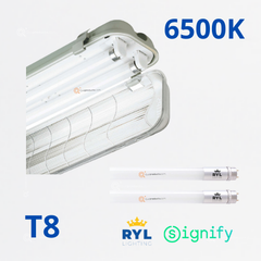 LED Luminaria hermética 36W 2x18 T8, 6500k, APROX 3000 lm, 100-240V, Ref ENSALED, Royal-Philips (En Stock)