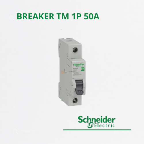Interruptor Breaker termomagnético Easy9 1P 50A curva C, Ref EZ9F56150, Marca Schneider (Bajo Pedido)