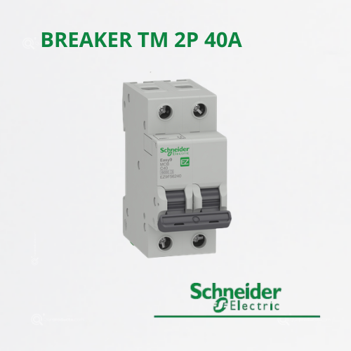 Interruptor Breaker termomagnético Easy9 2P 40A curva C, Ref EZ9F56240, Marca Schneider (Bajo Pedido)