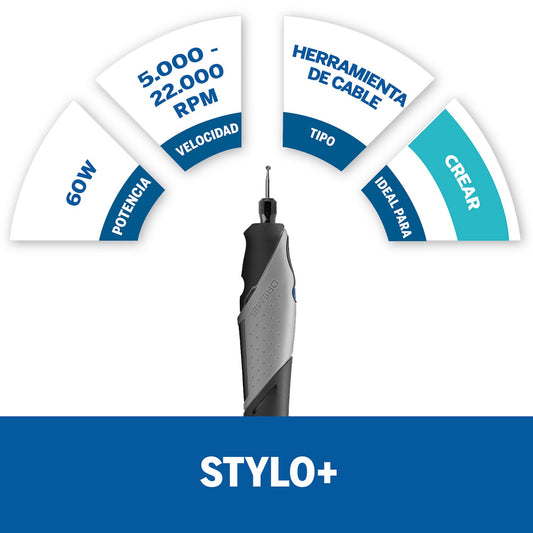 Mototool Stylo+, Con 15 Accesorios, 110V, Ref F0132050AC?, Marca Dremel (Bajo Pedido)