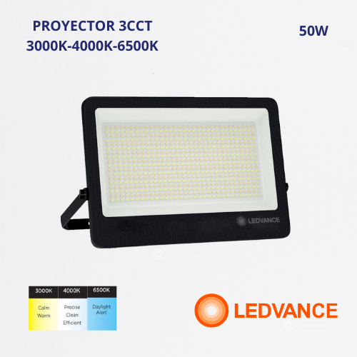 LED Reflector FLOOD L. Comp  50W, 3CCT, 5000 lm, IP66, 110G, 100-277V, Ref 7024792, Ledvance-Osram (En Stock)