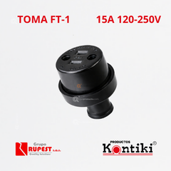 Toma Domestica 15A, 120-250V, IP20, Ref FT-1, Marca Kontiki (En Stock)
