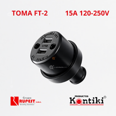 Toma Industrial 15A, 120-250V, IP20, Ref FT-2, Marca Kontiki (En Stock)