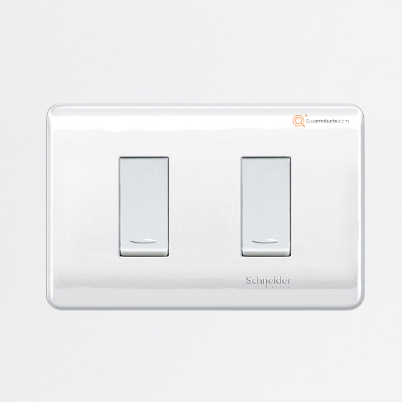 Interruptor Doble Genesis 16A Max. 250V Blanco, 1Polo, 1 vía, Ref MWD130237502, Marca Schneider (O)
