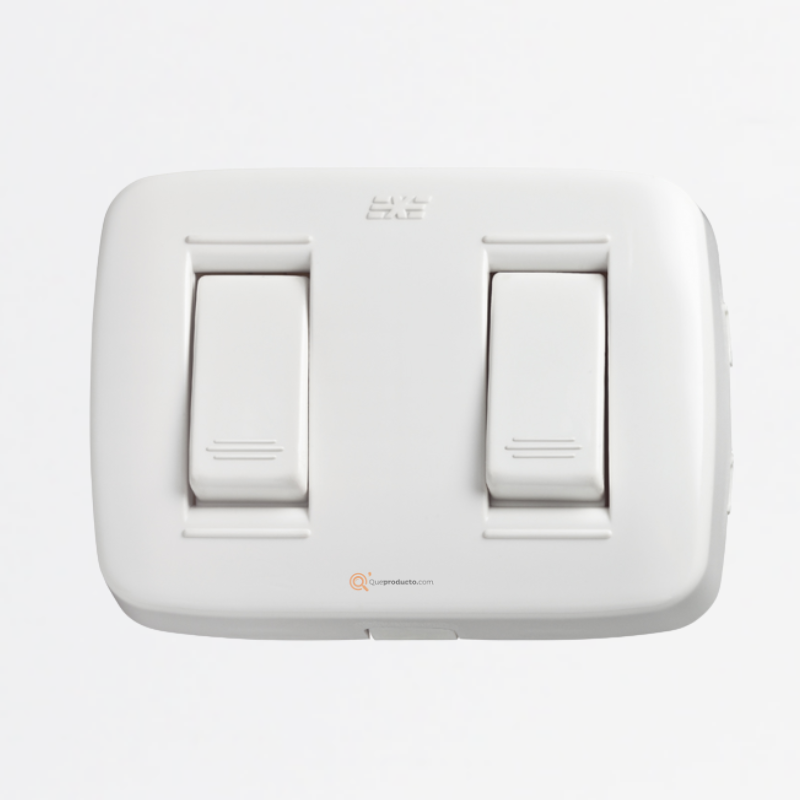 Interruptor Doble Conmutable sobreponer 6A, Ref DUE 12022, Marca DUE-EXE (O)