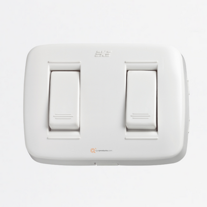 Interruptor Doble Conmutable sobreponer 6A, Ref DUE 12022, Marca DUE-EXE (O)