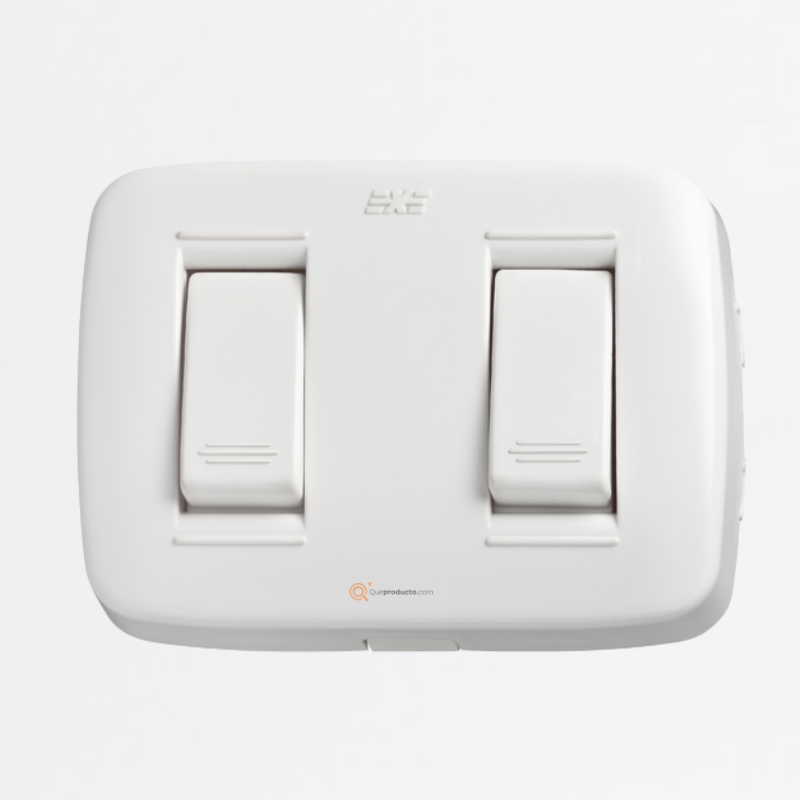 Interruptor Doble sobreponer 6A, Ref DUE 12011, Marca DUE-EXE (S)