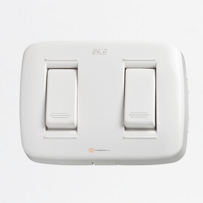 Interruptor Doble sobreponer 6A, Ref DUE 12011, Marca DUE-EXE (S)