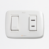 Interruptor Sencillo + Toma Americana sobreponer 6A, Ref DUE 12016, Marca DUE-EXE (S)