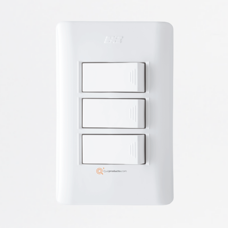 Interruptor Triple Conmutable 15A-10A, 110-220V, Ref 15023, Marca DUOMO-EXE (S)