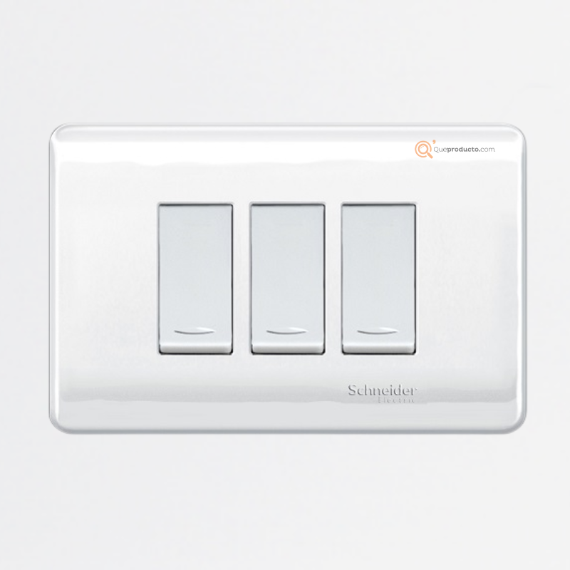 Interruptor Triple Genesis 16A Max. 250V, 1Polo, 2 vía MWD130237543, Marca Schneider (Bajo Pedido)