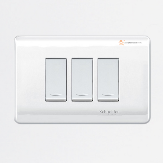Interruptor Triple Genesis 16A Max. 250V, 1Polo, 2 vía MWD130237543, Marca Schneider (Bajo Pedido)