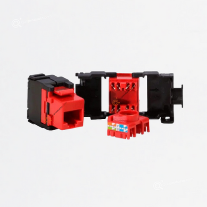Jack Categoría 5E UTP, Rojo PaqueteX10, Sin Blindaje, Ref NJR5E-1500, Marca Powest (O)