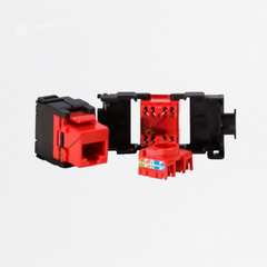 Jack Categoría 6 UTP, Rojo PaqueteX10, Sin Blindaje, Ref NJR6-2600, Marca Powest (O)