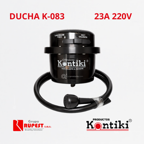 Ducha Eléc. Salón de Belleza, 23A, Selec. Manual 3T, Manguera, 220 V, Ref K-083, Marca Kontiki (Bajo Pedido)